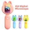 2 Inch Children Microscope Pocket Microscope Portable Electric Digital Magnifying Glass with 8LEDs STEM Microscope Outdoor Gift