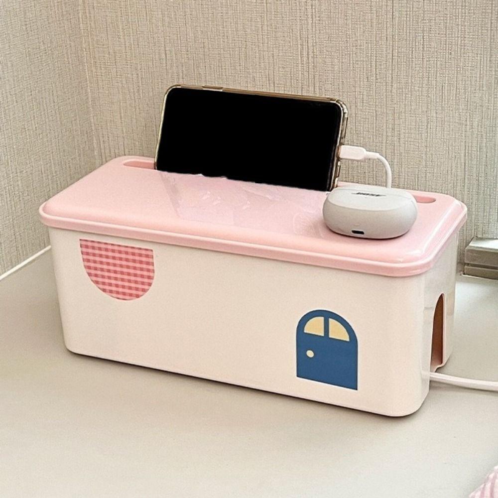 Large Capacity Power Strip Storage Box Dust-proof Socket Storage Box Power Strip