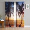 Modern Sheer Curtains Summer Beach Palm Trees Living Room Kitchen Children's Room Decoration Household Chiffon Window Curtains