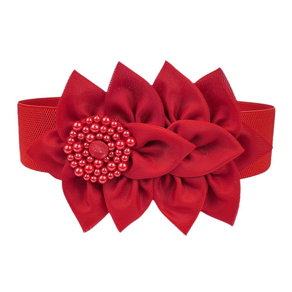 Повседневный эластичный пояс с цветочным украшением, модный пояс, женский пояс