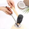 Yousheng Coconut Opener Tool Set Stainless Steel Coconut Meat Scraper Coconut Opener with Rubber Mallet Food Grade Portable Coconut Opening Tools