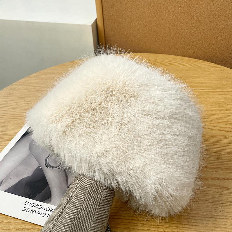 Теплая шапка из искусственного меха для женщин, осень-зима, японская толстая меховая шапка-ушанка, защищающая уши
