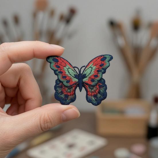 Floral Embroidery Applique Butterfly Patch, Iron on Applique, Embroidered Embellished Appliques for Bags Decorative Patch T-shirts Jeans Jackets Hats