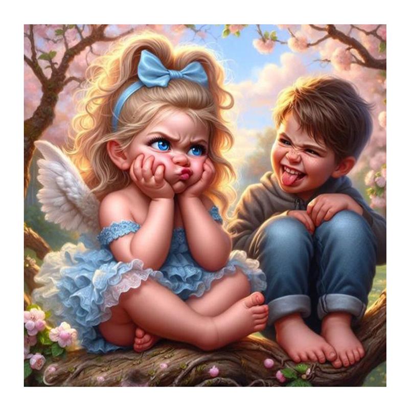 Сладкая парочка 5d DIY полная алмазная картина милая девочка и мальчик собака медведь новая алмазная мозаика вышивка для подарка на день рождения декор комнаты