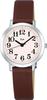 Seiko Watch AKQK409 Riki Watanabe Curved Quartz Watch with Inorganic Glass and Cowhide Leather Brown (Calf Leather),