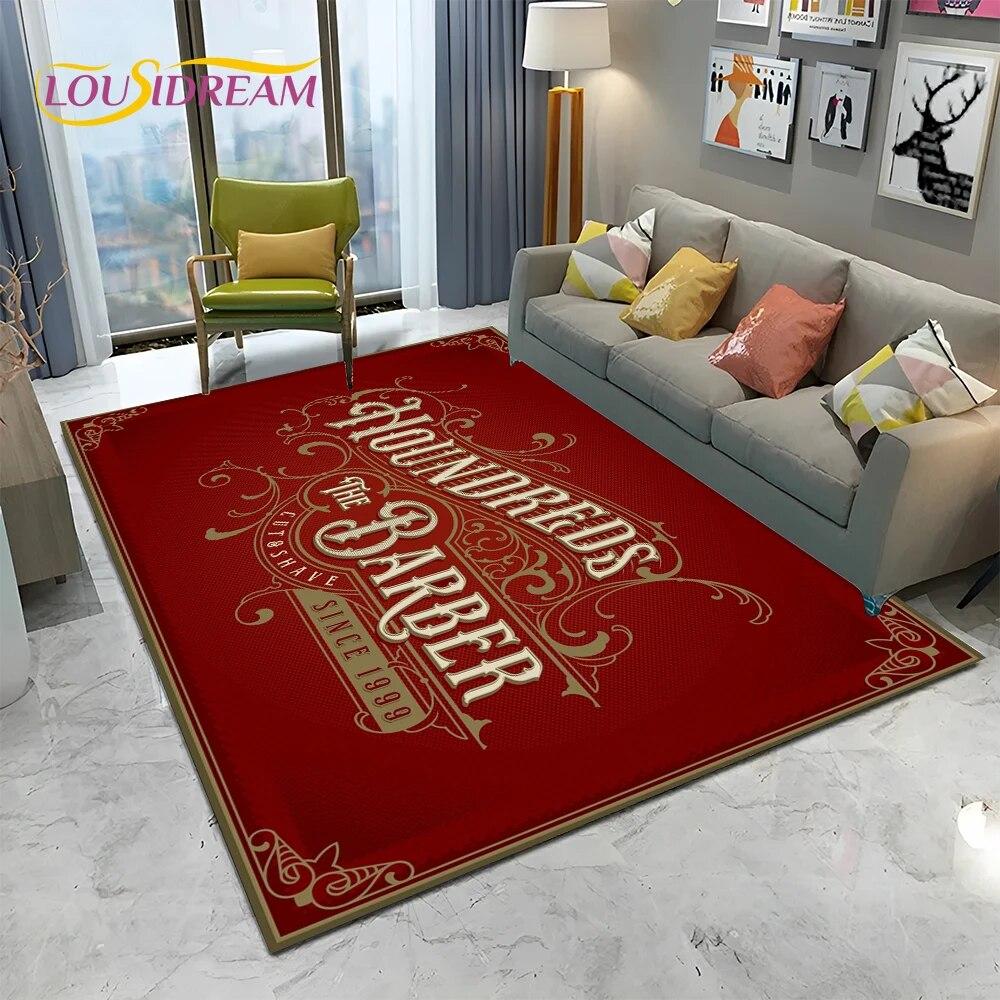 Вывеска для парикмахерской, 3D череп, винтажный HD ковер, ковер для дома, гостиной, спальни, дивана, коврик для двери, декор, детский коврик, нескользящий напольный коврик