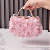 Розовая сумка-тоут Цветок на плечо Высококлассная весенняя сумка 2026 Роскошные дизайнерские бриллиантовые сумки для женщин Элегантный вечерний свадебный клатч