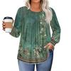 Womens Plus Size Tops Long Sleeve Shirts Round Neck Flowy Tunic Casual Loose Blouse L-5X