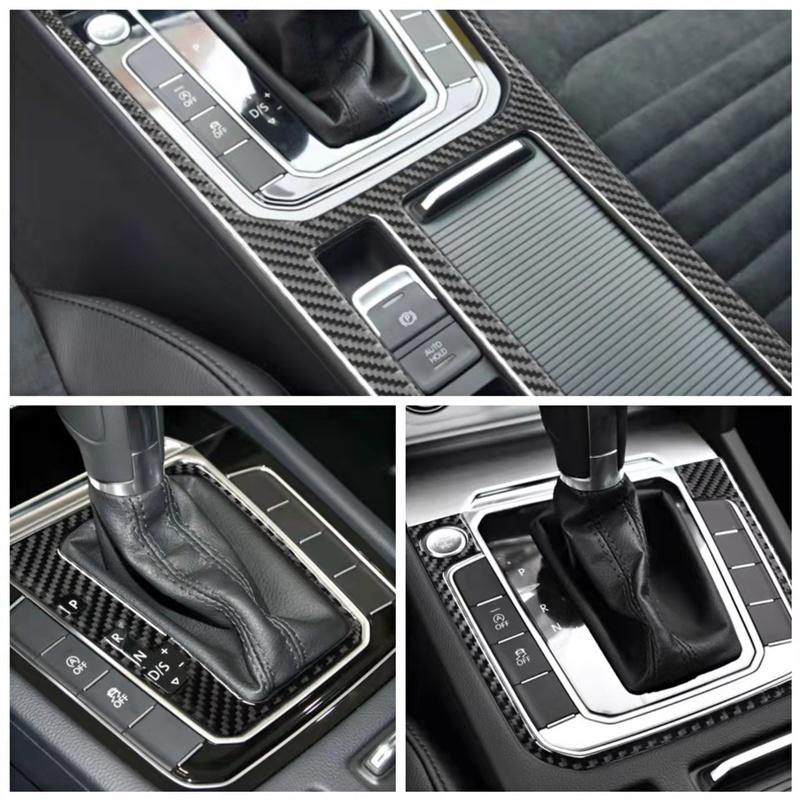 Carbon Fiber Car Inner Decoration Stickers For Volkswagen VW Magotan Arteon 2017- Center Console Cover Trim Car Accessories