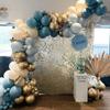 150Pcs Blue Balloons Arch Kit Metallic Blue Balloon Garland Birthday Party Decorations Baby Shower Baptism Wedding Blue Theme Party Decor