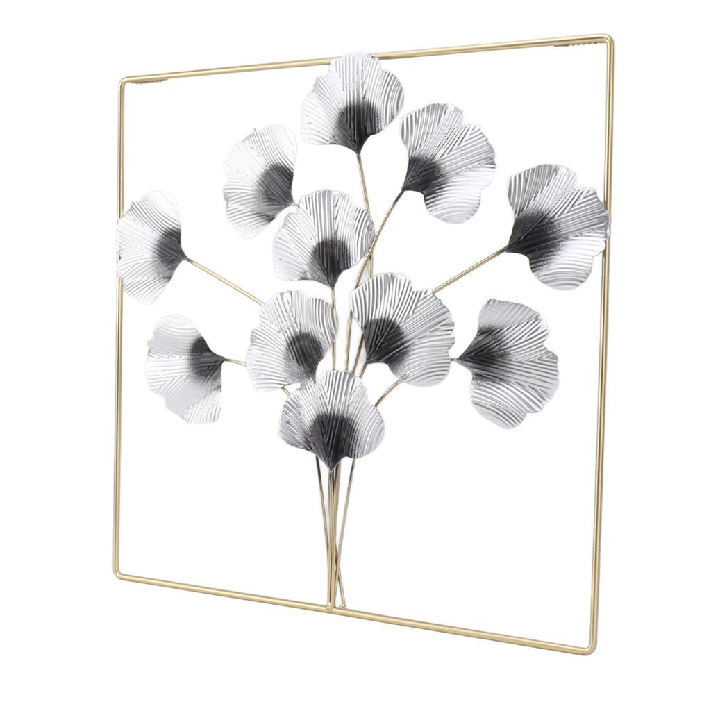 Metal Leaf Wall Art Decor Luxurious Metal Ginkgo Biloba Wall Hanging Decoration for Home Living