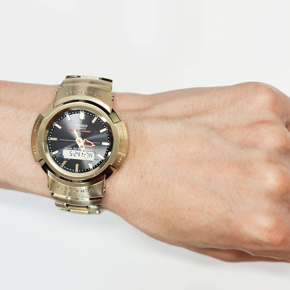 Casio Casio FULL METAL Полностью металлические часы Водонепроницаемые радио солнечные золотые G-SHOCK G-Shock мужские AWM-500GD-9A [Товар]