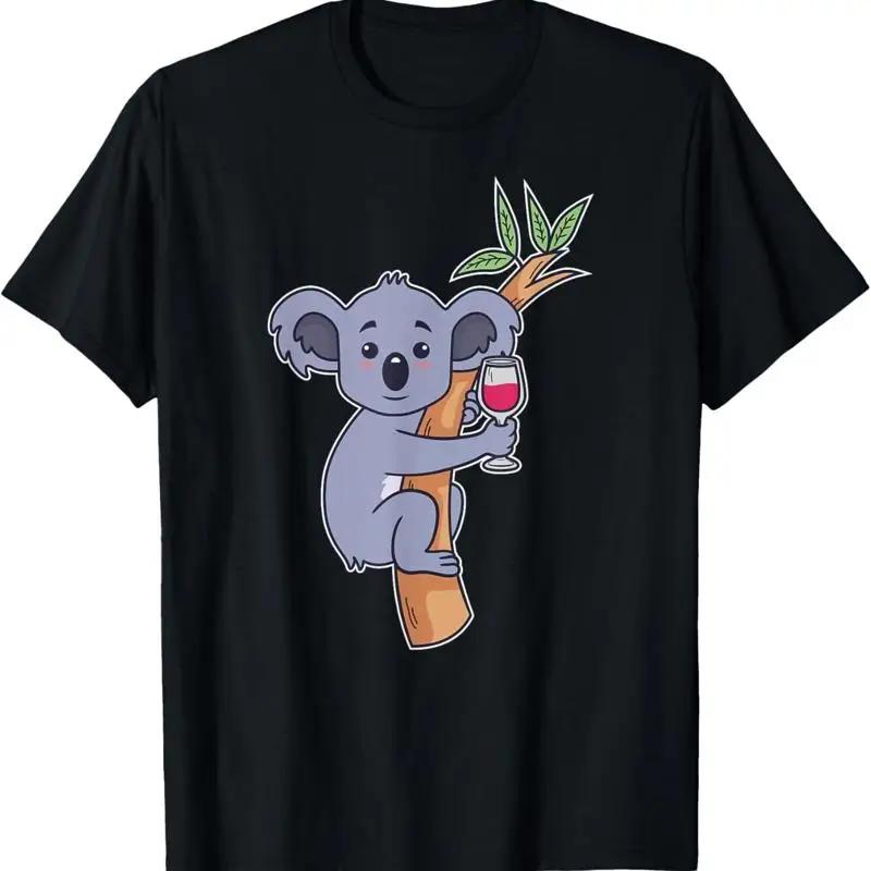 Wine Koala Cute Drink Party Australia Outback Funny T Shirt