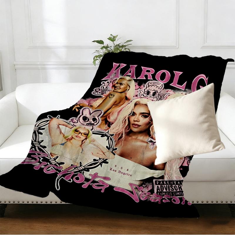 Karol G Print Blanket - Soft & Comfortable, for Bedroom, Travel, Sofa, Home Decoration - Birthday Christmas Gift for Friend