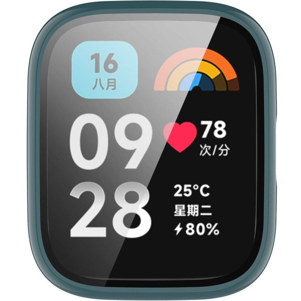 2in1 Case + Tempered Glass for Xiaomi Redmi Watch 3 Active, Green