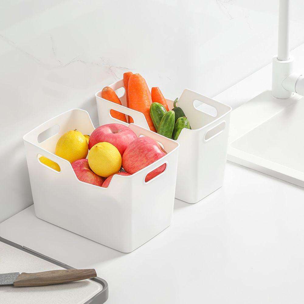 Transparent Storage Basket Smooth Edge Fridge Storage Bin Durable Refrigerator Storage Box