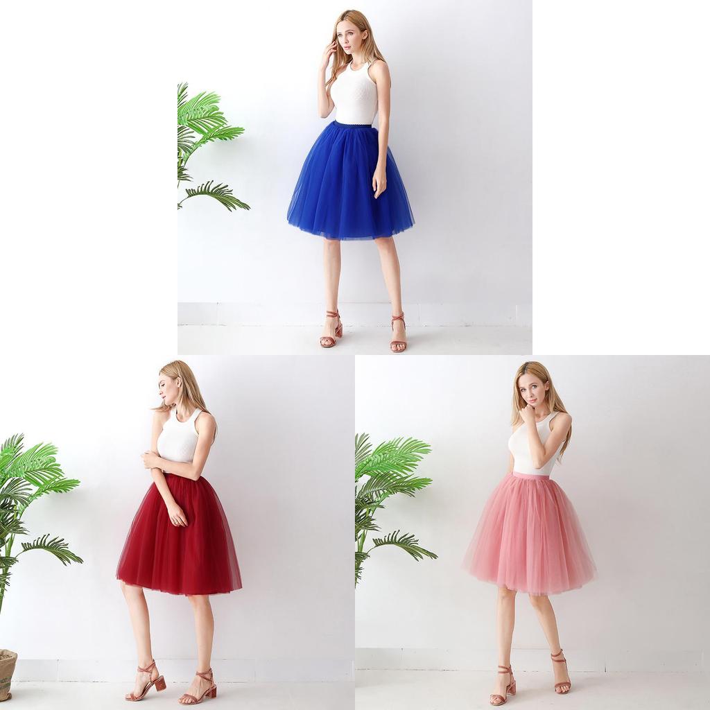 Gothic Tulle Skirt For Women With High Elastic Waist And Puff Design For Streetwear Style