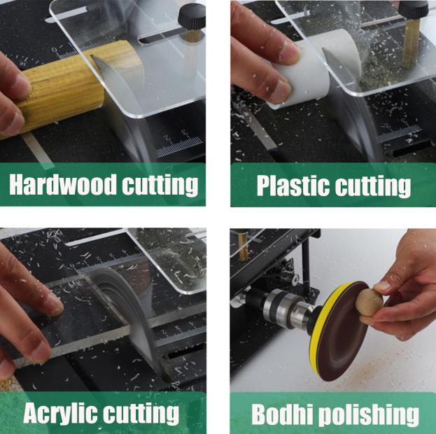 200 Вт 110 мм Прецизионная настольная пила, мини-настольная пила, набор DIY, деревообработка, хобби, модель, режущий инструмент, циркулярная пила, угловая линейка