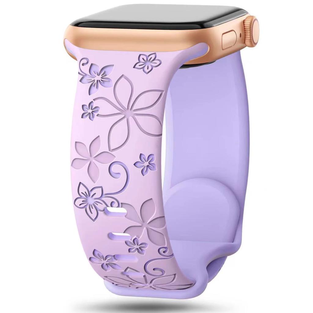 Классический ремешок с гравировкой для Apple Watch Band 40 мм 44 мм 41 мм 49 мм 45 мм 38 мм 42 мм силиконовый браслет для iwatch series 9 7 se 6 5 4 8 ultra