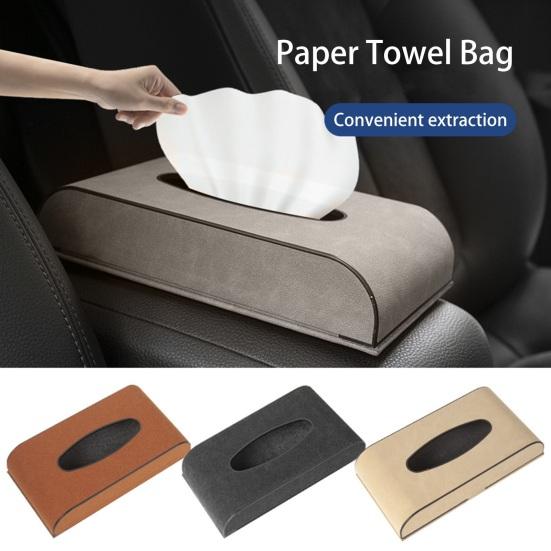 Коробка для салфеток для автомобиля, гладкая поверхность, компактный размер, универсальный интерьерный подголовник для автокресла, чехол для салфеток, автоаксессуары