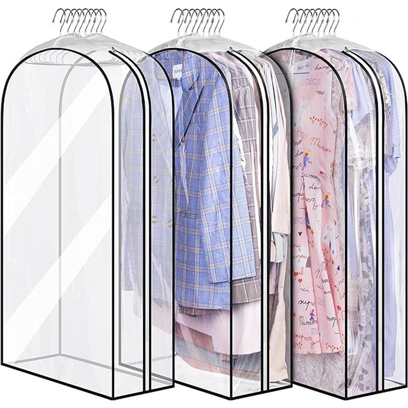 10 Inch Dustproof Clothing Covers Waterproof Clothes Dust Cover Coat Suit Dress Protector Hanging Garment Bags Closet Organizer