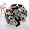 1pc Outdoor Umbrella with Attack on Titan Design - Automatic Opening/Closing, Portable 3-Fold Design, 8-Rib Iron Frame - Perfect Gift for Fans, T