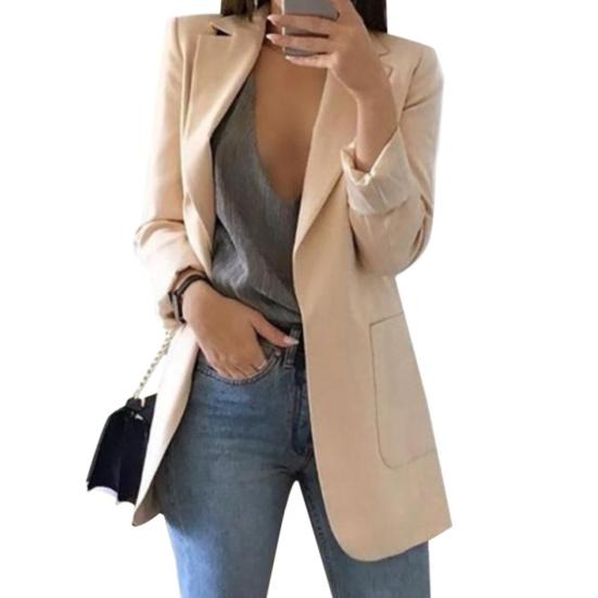Blazer Lapel All-match Open Front Stylish Women Suit for Daily Life
