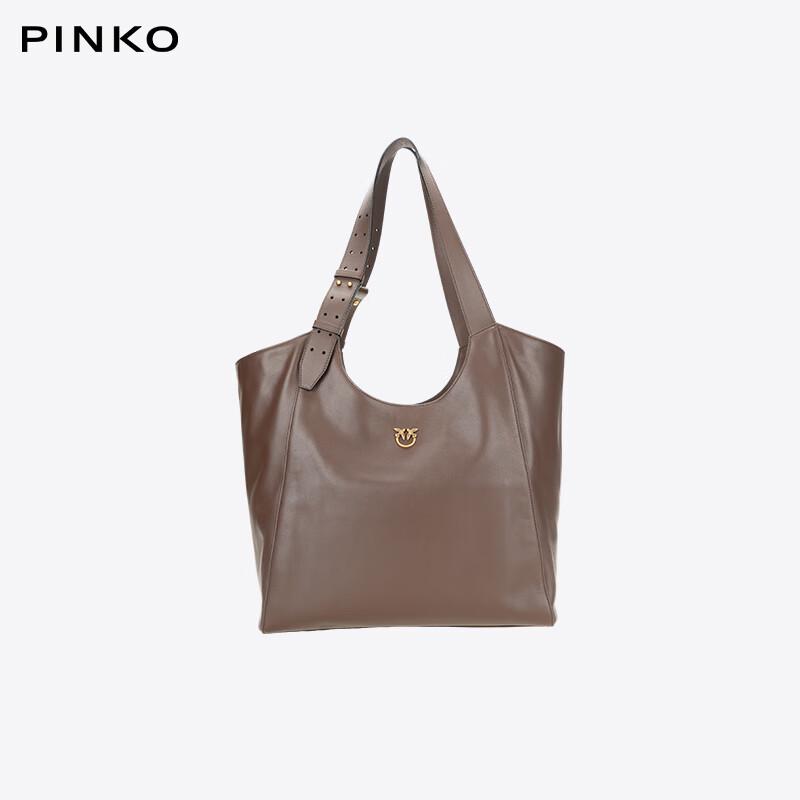 PINKO Soft Leather Large Capacity Commuter Tote Bag