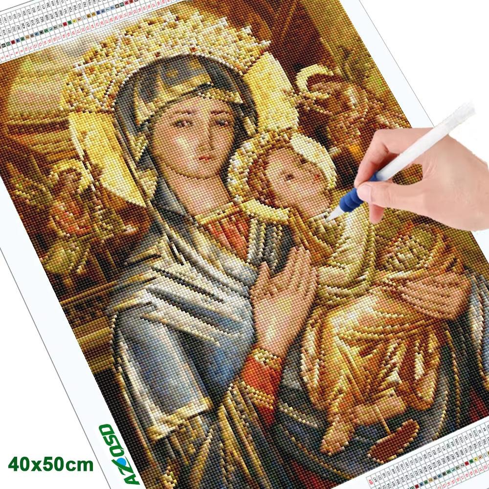 Embroidery The Religion Mary Diamond Virgin Needlework Art Gift Icon Religious Painting New Collection 2026 Rhinestones