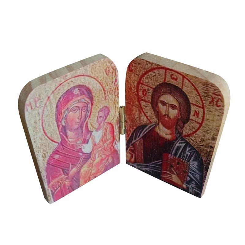 Христос Учитель и Богородица Казанская Католическая Православная Икона Диптих Для Путешествия Главная Демонстрация Религиозный Подарок