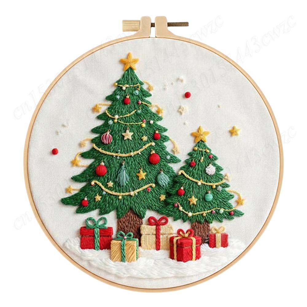 Рождественские наборы для вышивания и needlepoint своими руками с выкройкой, хлопковыми иглами и инструкцией. Наборы для вышивки крестом для начинающих.