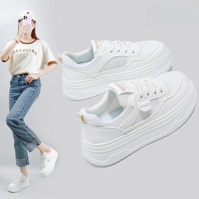 2025 Новые удобные легкие корейские белые кроссовки с толстой подошвой для ходьбы - Женские кроссовки Funky Mesh