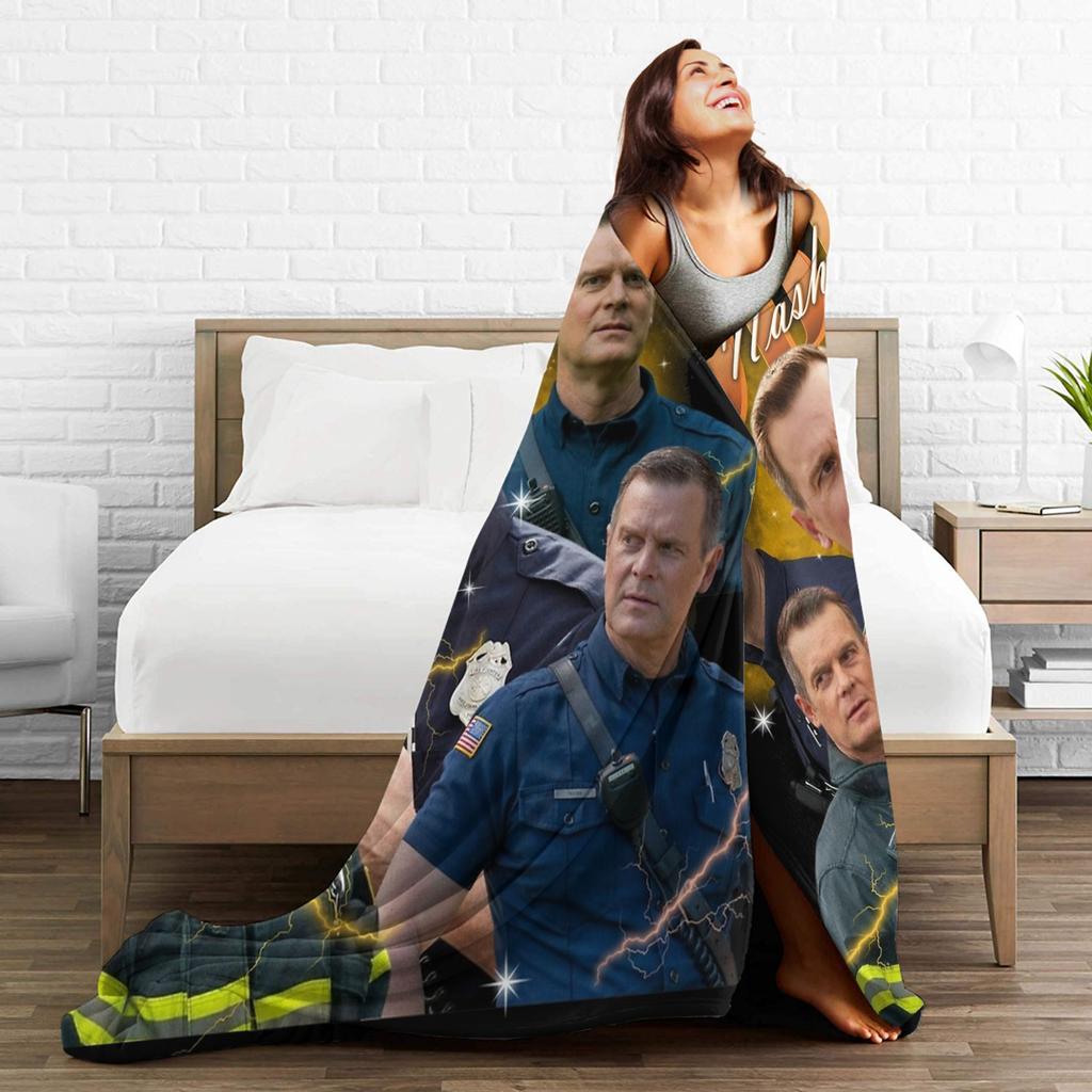 Bobby Nash 9-1-1 Firefighter Blanket Fleece Print Multifunction Super Warm Throw Blankets for Home Couch Rug Piece