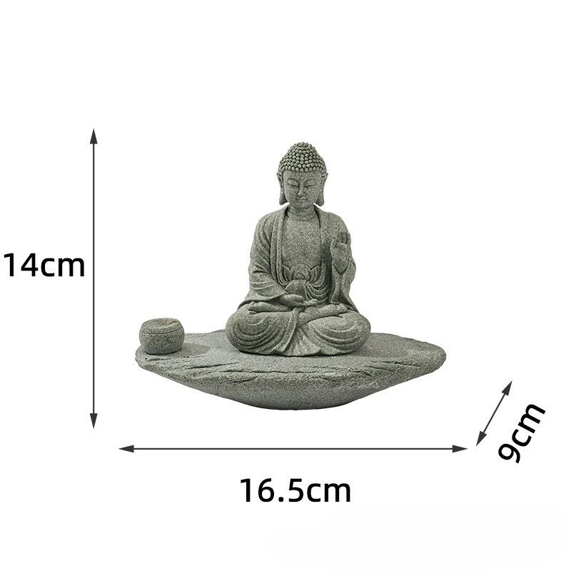 Meditating Buddha Statue Zen Decor Incense Holder Decoration Garden Bonsai Aquarium Fish Tank Home Desk Feng Shui Outdoor Indoor