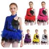 Kids Girls Sequin Ballet Leotards Tutu Dress Figure Ice Skating Modern Contemporary Dance Costume