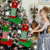 Hanging Elf Christmas Stockings Striped Christmas Tree Decorations Fairy Elf Stocking  Party