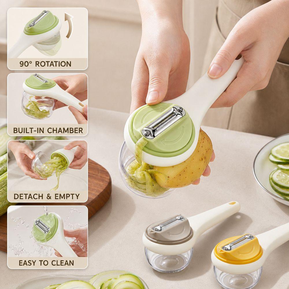 Double-Sided Rotary Peeler Stainless Steel Vegetable Peeler Peeler With Storage Box Fruit Peeling