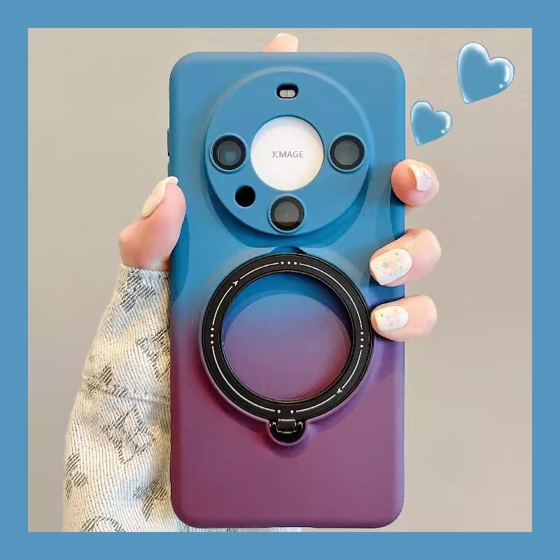 Чехол для мобильного телефона Huawei Pura70 Ultra Градиентный чехол-подставка Магнитная адсорбция Mate60Pro Жидкий силикон Противоударный защитный чехол