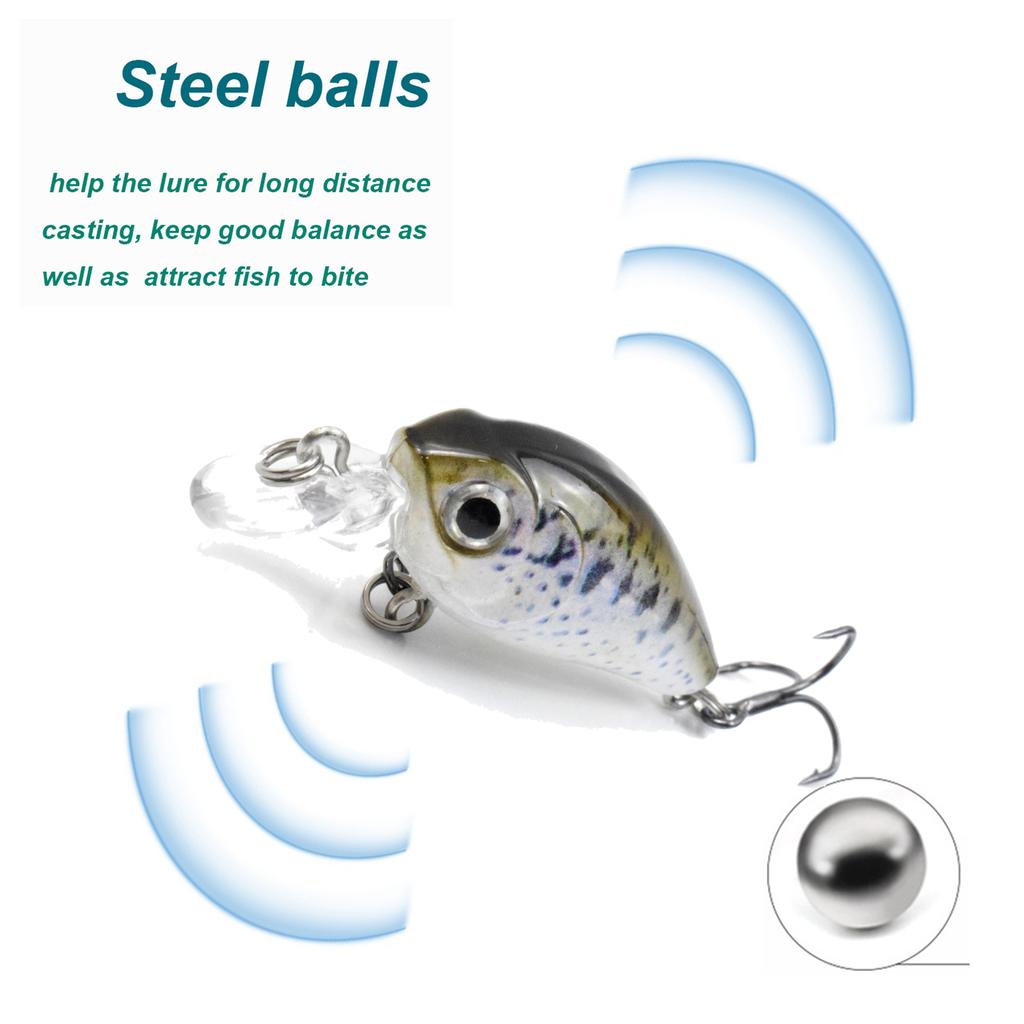 LIXADA 5pcs Fishing Lures Set Hard Body Lures with Treble Hook Life-Like Swimbait Fishing Bait 3D