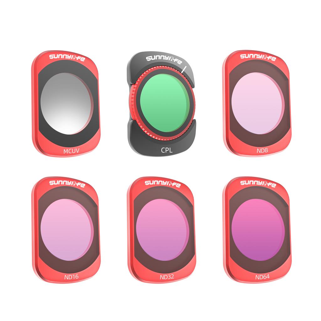 Sunnylife Набор CPL-фильтров для DJI Osmo Pocket 4 3, фильтры ND8 ND16 ND32 MCUV, набор защитных крышек для стабилизатора, аксессуары для Pocket 3 4