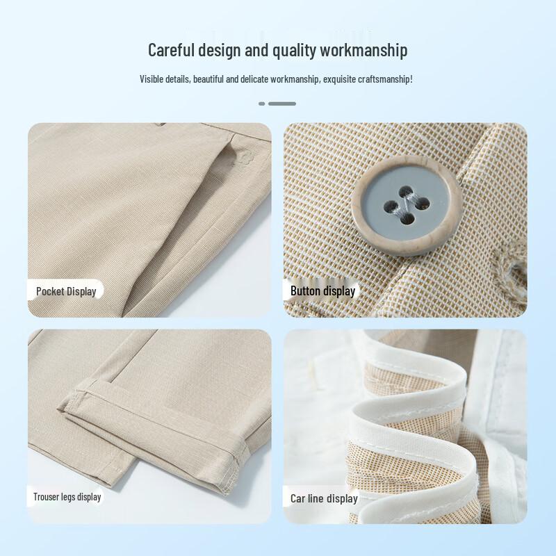 Мужские дышащие повседневные брюки MONTAGUT из смесового льна