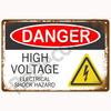 Vintage Danger Caution Metal Sign Warning Notice Zone Tin Sign Wall Decor For Home Bars Garage Cafe Club Man Cave Pubs Plaque