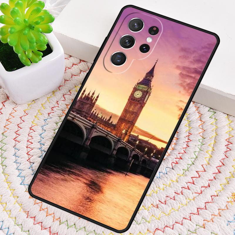 Лондонский Автобус Англия Биг Бен Силиконовый Чехол для Телефона Для Samsung Galaxy note 10 pro S26 S25 S24 S23 S22 S21 Plus S25Ultra Capa Чехол