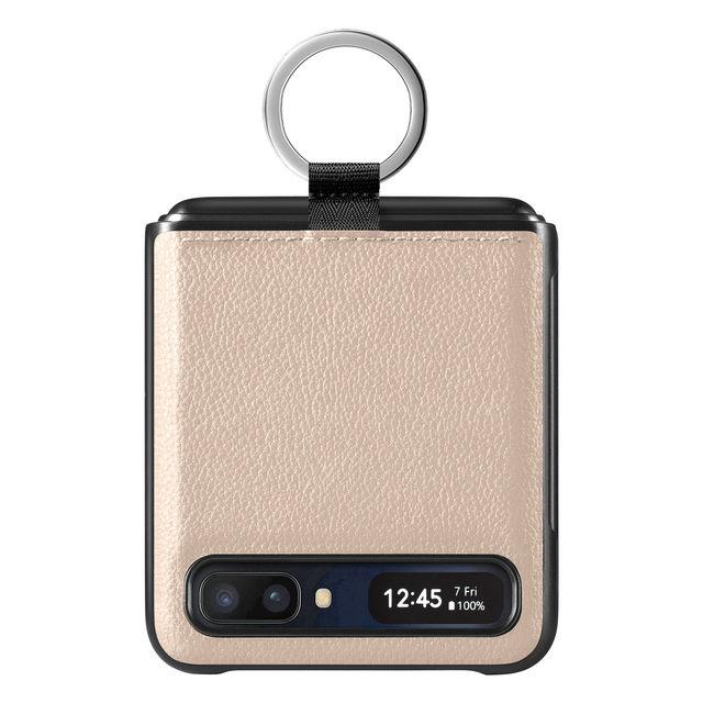 Тонкий кожаный чехол с держателем на палец для Samsung Galaxy Z Flip 3 Flip4 Flip 4 Flip3 5g, складной чехол для мобильного телефона с защитой от падения, Fundas