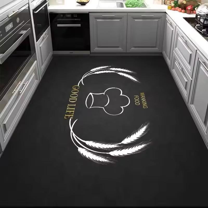 Кухонный маслостойкий и нескользящий коврик Ковры из ПВХ-кожи Грязеотталкивающие придверные коврики Простые коврики для балкона Водонепроницаемый ковер для ванной комнаты