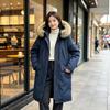 Autumn and winter new long knee thickened hooded fashion casual, cotton clothes warm rural coat tide