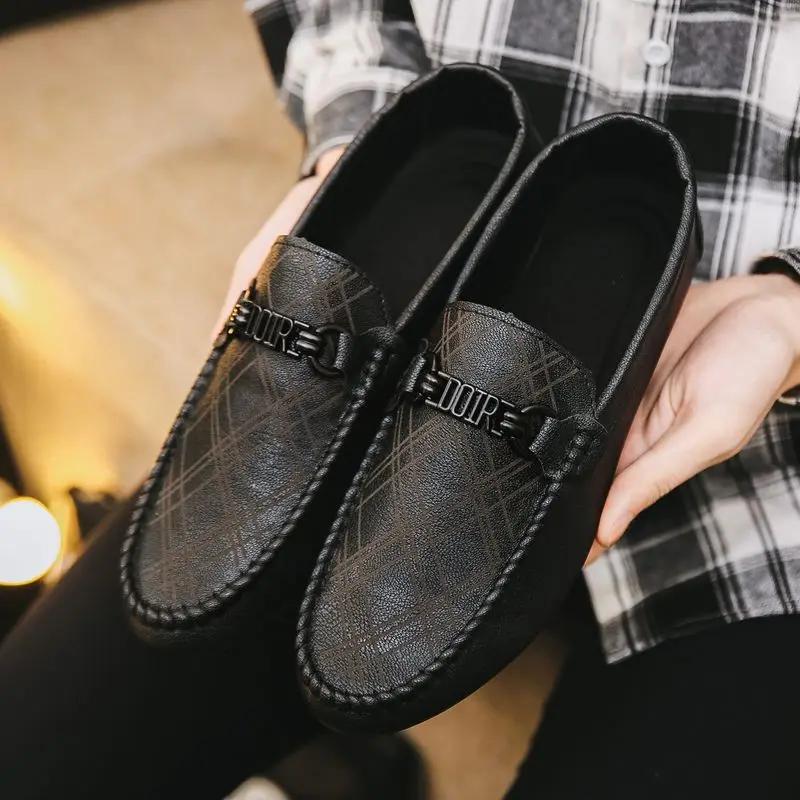 Men's Leather Shoes Comfortable Soft Moccasin Slip-on Male Casual Shoe Retro Size 45 Designer Shipping Free Footwear Offer Pu