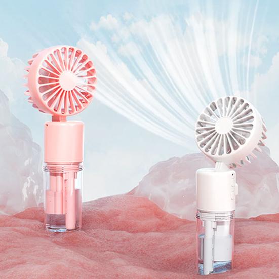Портативный ручной вентилятор для распыления, 4 скорости, мощный поток воздуха, низкий уровень шума, работающий от аккумулятора, перезаряжаемый мини-вентилятор для персонального охлаждения