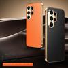 For Samsung Galaxy S26 S26 Plus S26 Ultra Electroplated Litchi Texture Full-Coverage Lens Protection Anti-Fingerprint Phone Case