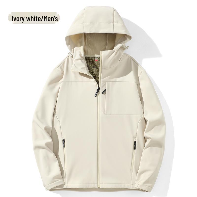 Unisex Windproof Softshell Jacket: Warm Hooded Outdoor Cardigan for Men & Women In Autumn/Winter